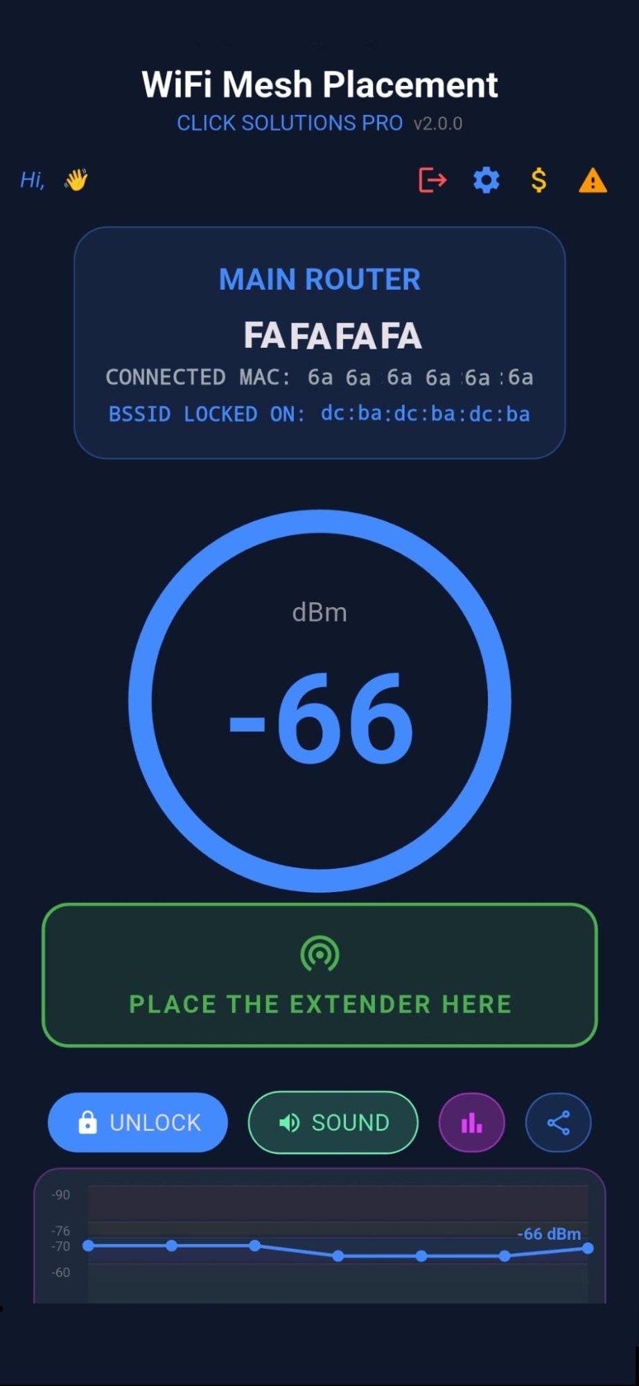 WiFi Mesh Placement – signal screen